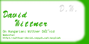 david wittner business card